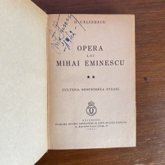 George Calinescu, Opera lui Mihai Eminescu, 1935, vol. II