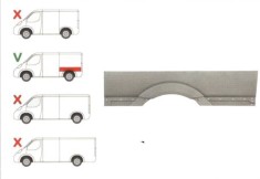 Aripa spate Mercedes Sprinter, 07.2006-06.2018, VW Crafter (2E), 12.2005-04.2017; parte montare stanga, Detalii model : Standard 3265mm foto