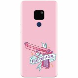 Husa silicon pentru Huawei Mate 20, Fight Like A Girl