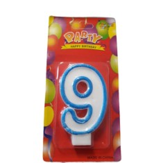 Lumanare Aniversara Cifra 9, Lungime 7 cm, Parafina, Cifre pentru Tort, Lumanari din Parafina, Lumanari Aniversare, Lumanari pentru Tort, Lumanare pen foto