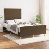 VidaXL Cadru de pat fără saltea, maro &icirc;nchis, 120x200 cm, textil