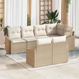 Cumpara ieftin Set de canapele pentru grădină 7 pcs Bej Rattan poli
