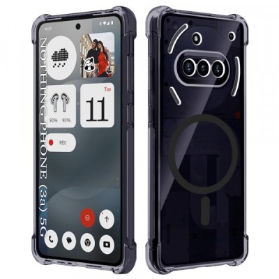 Husa MagSafe pentru Nothing Phone (3a), Techsuit, Shockproof Clear, Neagra foto