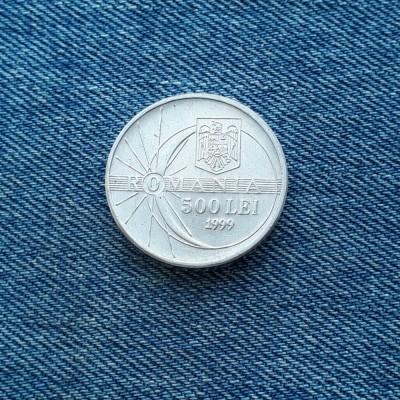3A - 500 lei 1999 Romania Eclipsa totala de soare / moneda foto