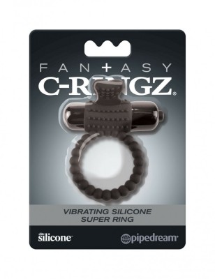 Inel penis cu vibratii, Fantasy C-Ringz, Negru foto