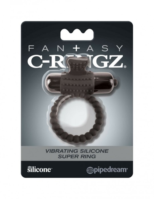 Inel penis cu vibratii, Fantasy C-Ringz, Negru