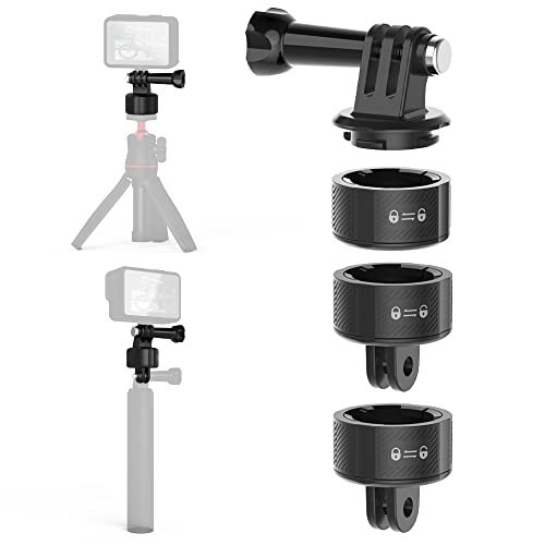 Adaptor multifunctional quick release Surewo, atasare magnetica, blocare pivotanta, compatibil GoPro Hero 13,12,11,10,9,8,7,6, DJI Osmo Action, Insta