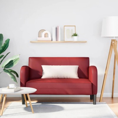 vidaXL Canapea cu rădăcină roșu vin 110 cm piele artificială 4100539 foto