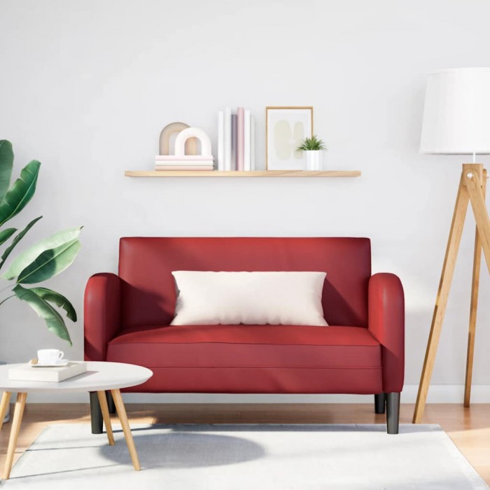 vidaXL Canapea cu rădăcină roșu vin 110 cm piele artificială 4100539