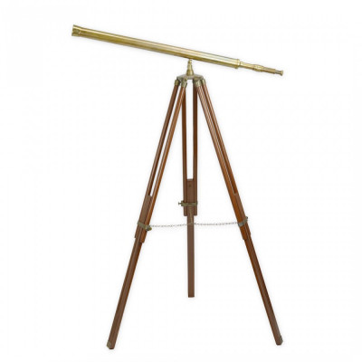 Telescop din alama cu suport din lemn mahon IM-10 foto