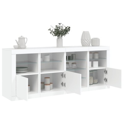 vidaXL Servantă cu lumini LED, alb, 164x37x67 cm foto