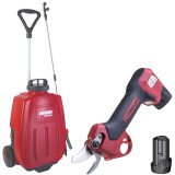 Raider RD-PSH01 + RD-BKMD04 - Foarfeca de gradina cu 2 acumulatori Li-Ion 12 V 2 Ah 25 mm + Pulverizator cu 1 acumulator 12 V 8 Ah 6.2 bar 16 l