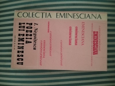 I. Negoitescu Poezia lui Eminescu, ed. a III-a foto