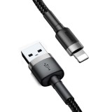 Baseus - Data Cable Cafule (CALKLF-AG1) - USB to Lightning, 2.4A, 480Mbps, 50cm - Grey