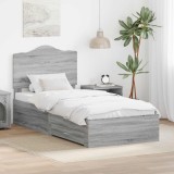 Cumpara ieftin Cadru de pat cu sertar Gri Sonoma 90 x 190 cm Lemn prelucrat