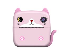 Camera foto-video digitala copii , THD Pixels A21, imprimanta termica, rezolutie foto 12 megapixeli, video FullHD 1080p, card memorie 32Gb, roz