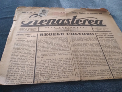 ZIARUL RENASTEREA 10 SEPTEMBRIE 1938 foto