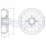 Tambur frana Citroen C-Elysee, C3 / C3 Origin III, C3 II, C3 III, DS3; DS DS 3; Peugeot 207, 207 Sw, 208 I, 301 Motor 1.0, 1.0 VTi, 1.2 GPL, 1.2