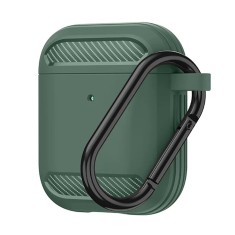 Husa AirPods 1 Techsuit Carbon Silicone, verde foto