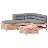 Set mobilier de gradina cu perne, 5 piese, lemn masiv douglas