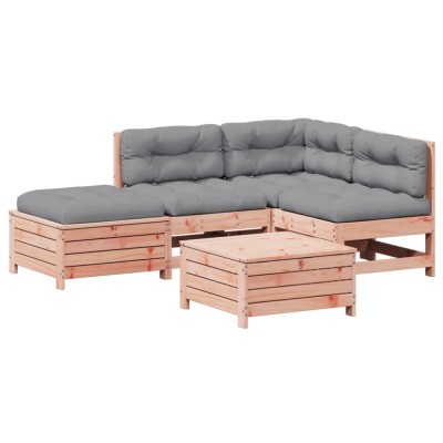 Set mobilier de gradina cu perne, 5 piese, lemn masiv douglas foto