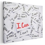 Tablou mesaj motivational i can 1474 Tablou canvas pe panza CU RAMA 80x120 cm