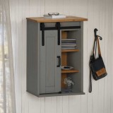 VidaXL Dulap suspendat HALDEN cu ușă glisantă gri 49x22,5x70 cm pin