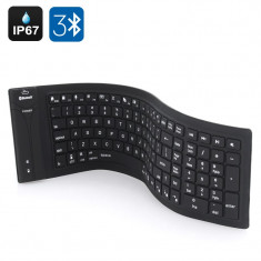 Tastatura Flexibila Wireless sau Bluetooth, rezistenta la apa IP67 foto