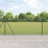 Gard din s&acirc;rmă sudată cu 7 st&acirc;lpi flansați Gri 0.8x10 m Oțel