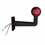 Lampa gabarit auto BestAutoVest 12V/ 24V, cu brat de 165mm, unghi 90 grade, Stanga/ Dreapta, Rosu- Alb Kft Auto, AutoLux