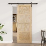 Ușă Glisantă cu Set Hardware 78x202 cm Lemn Solid Pin