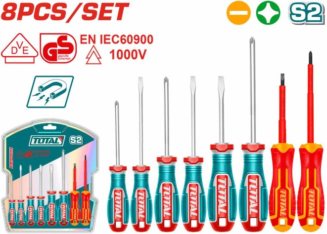 TOTAL - SET SURUBELNITE 8 PIESE PowerTool TopQuality