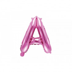 Balon folie metalizata litera A, roz, 35cm foto