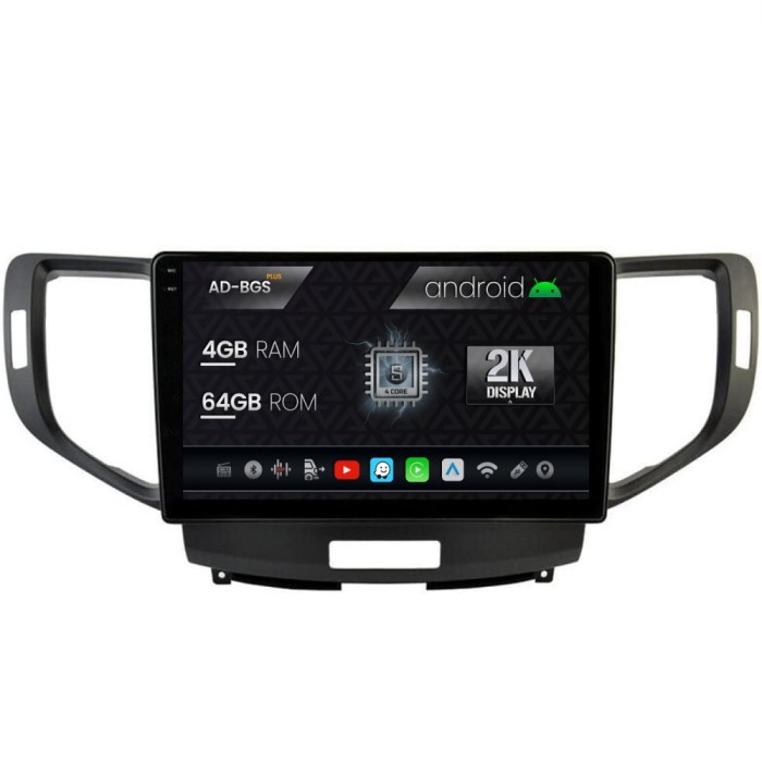 Navigatie 2K Honda Accord VIII (2008-2012), Android OS, S-Quadcore 4GB RAM + 64GB ROM, 10.36 Inch - AD-BGS100042K+AD-BGRKIT005V2