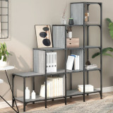 Gossi biblioteca, gri sonoma, 122x30x132 cm, lemn prelucrat/metal