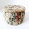Cutie veche pentru ace, ate si nasturi, vintage, carton imbracat in textil