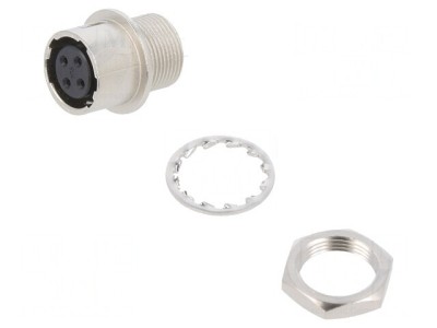 Conector Circular HR10 Push-Pull Soclu 2A Argintat Lipire foto