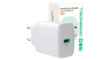 &Icirc;ncărcător Greencell PowerSource Solo30, adaptor de alimentare alb USB C, sursă de alimentare de 30 W