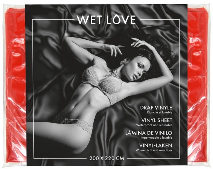 Cearsaf Latex Rosu Wet Love [ 220 x 200 cm ]#