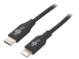 Cablu USB 2.0 Lightning la USB-C 0.5m Negru