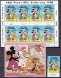 Grenada Grenadines 1981 Disney aniv. Pluto MI 428 ( kleib.) + bl.52 MNH, Nestampilat