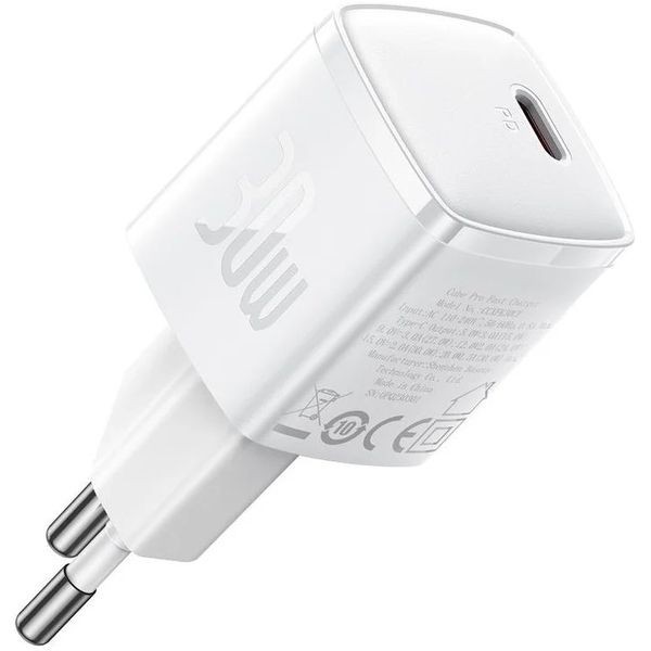INCARCATOR retea Baseus Cube Pro, Quick Charge 30W, 1 x USB Type-C 5V/3A, alb &quot;CCXF000302&quot; (timbru verde 0.18 lei) - 6932172628659