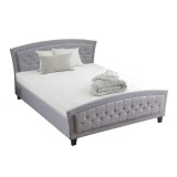 Cumpara ieftin Pat dublu Camaro, Pako World, Textil, Gri, 160x200 cm