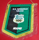 Fanion fotbal - US SASSUOLO CALCIO - Aniversare 100 de ani (ITALIA) - folie de protectie si dimensiuni mari 29x20 cm