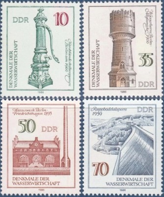 DDR 1986 - Uzine de apa, pompe de apa, serie neuzata foto