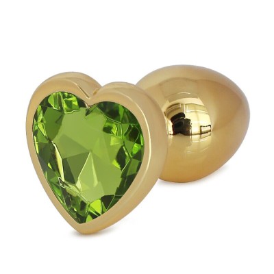 Dop Anal Hearty Buttplug, Medium, Auriu/Verde Deschis, Passion Labs foto