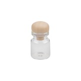 Flacon din sticla cu dop de lemn Crisalida, 22 x 40 mm, 5 ml