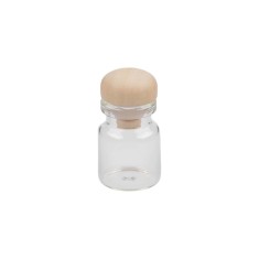 Flacon din sticla cu dop de lemn Crisalida, 22 x 40 mm, 5 ml