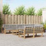 vidaXL Set de canapele de exterior 9 pcs Alb și gri deschis 3386665