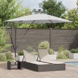 vidaXL Parasol banana cu brațe cu blocare Nisipiu 249 x 249 x 250 cm